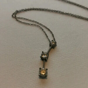 Sterling silver 3 stone necklace